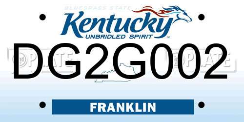 DG2G002 Kentucky License Plate