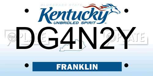 DG4N2Y Kentucky License Plate