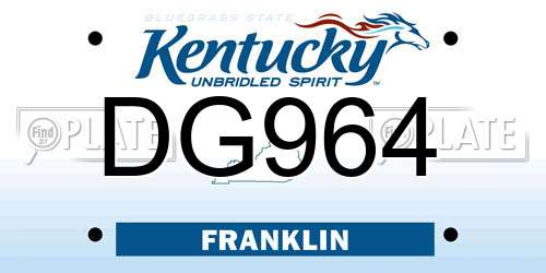 DG964 Kentucky License Plate