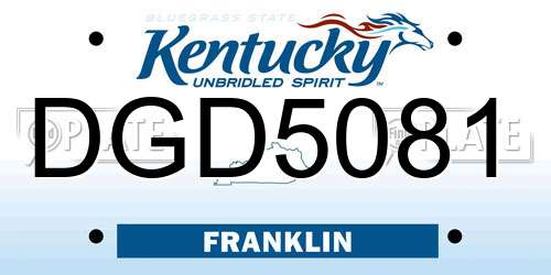 DGD5081 Kentucky License Plate