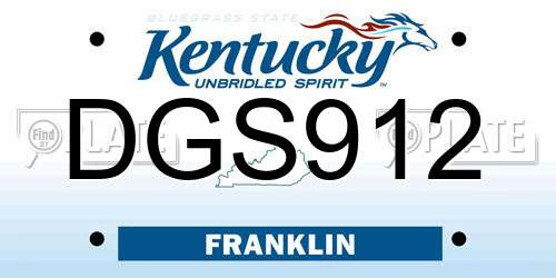 DGS912 Kentucky License Plate