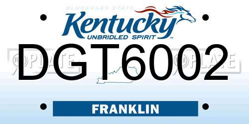 DGT6002 Kentucky License Plate