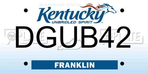 DGUB42 Kentucky License Plate