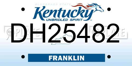 DH25482 Kentucky License Plate
