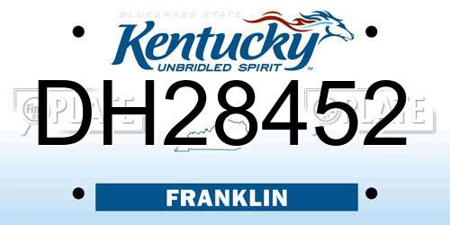 DH28452 Kentucky License Plate