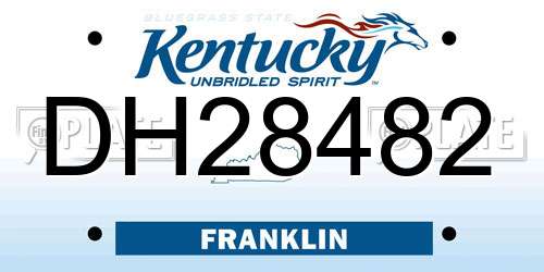 DH28482 Kentucky License Plate