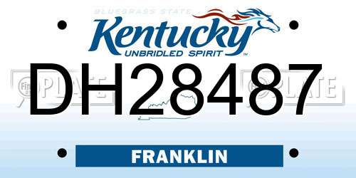 DH28487 Kentucky License Plate