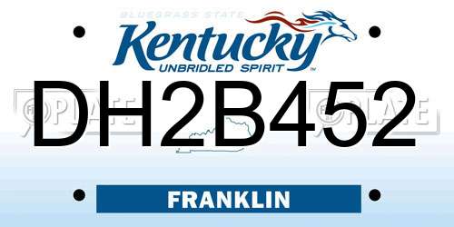 DH2B452 Kentucky License Plate
