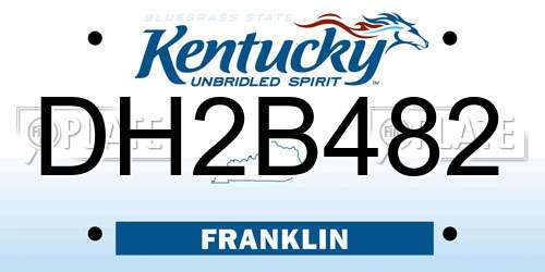 DH2B482 Kentucky License Plate