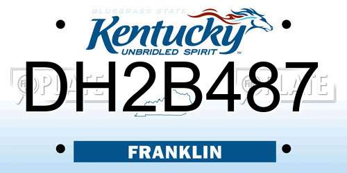 DH2B487 Kentucky License Plate