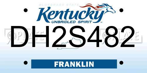 DH2S482 Kentucky License Plate