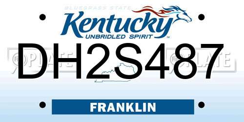 DH2S487 Kentucky License Plate