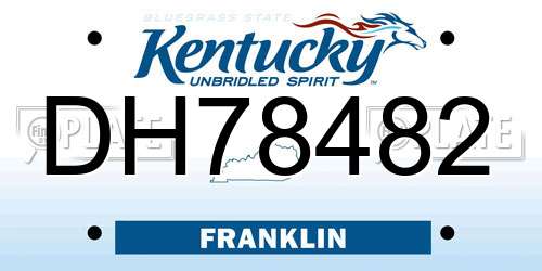 DH78482 Kentucky License Plate