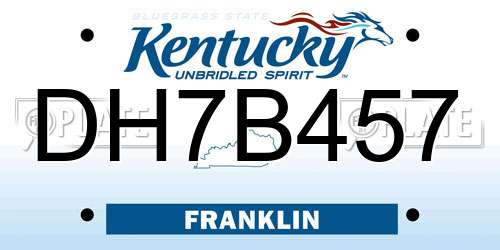 DH7B457 Kentucky License Plate