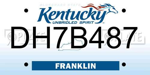 DH7B487 Kentucky License Plate
