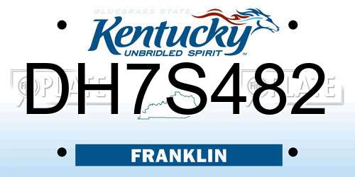 DH7S482 Kentucky License Plate