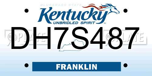 DH7S487 Kentucky License Plate