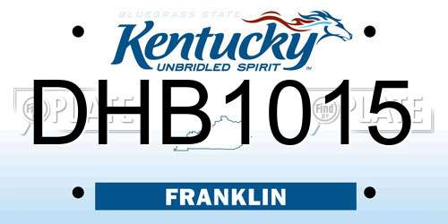 DHB1015 Kentucky License Plate
