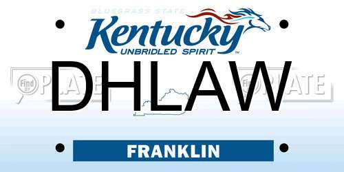 DHLAW Kentucky License Plate