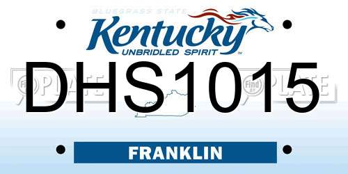 DHS1015 Kentucky License Plate