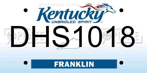 DHS1018 Kentucky License Plate