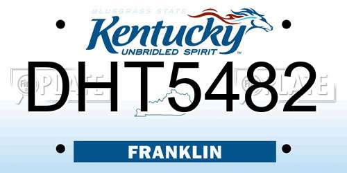 DHT5482 Kentucky License Plate