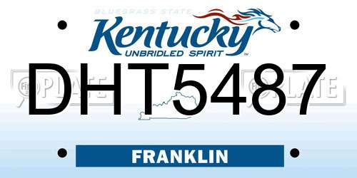 DHT5487 Kentucky License Plate