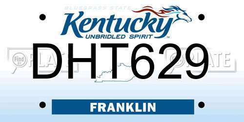 DHT629 Kentucky License Plate