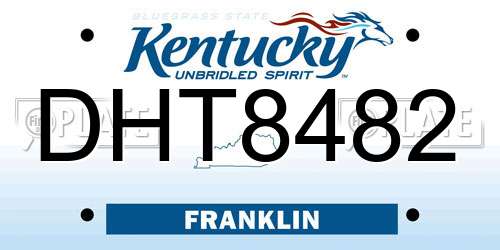 DHT8482 Kentucky License Plate