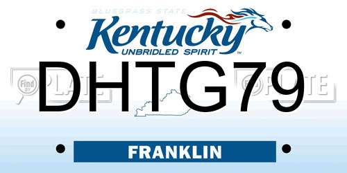 DHTG79 Kentucky License Plate