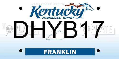 DHYB17 Kentucky License Plate