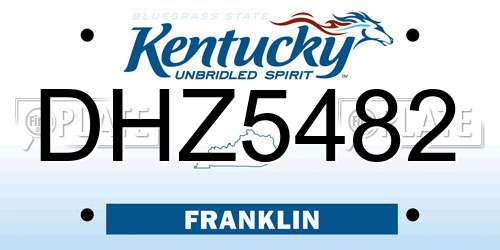 DHZ5482 Kentucky License Plate