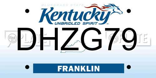 DHZG79 Kentucky License Plate