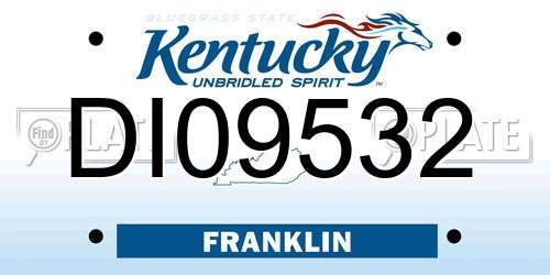 DI09532 Kentucky License Plate