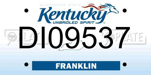 DI09537 Kentucky License Plate