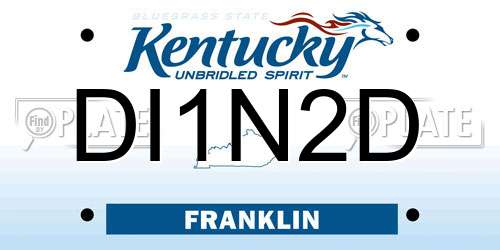 DI1N2D Kentucky License Plate