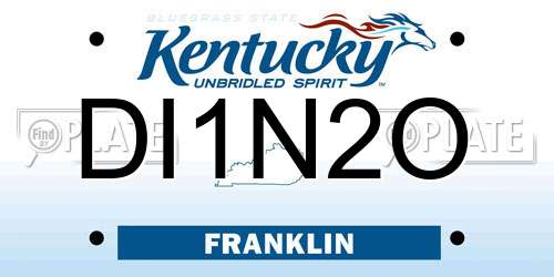 DI1N2O Kentucky License Plate