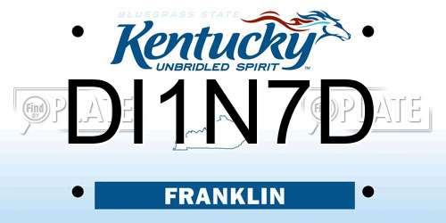 DI1N7D Kentucky License Plate