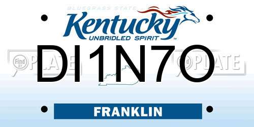 DI1N7O Kentucky License Plate