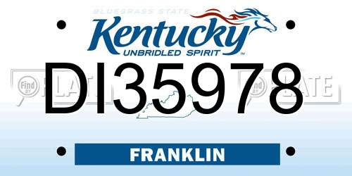 DI35978 Kentucky License Plate