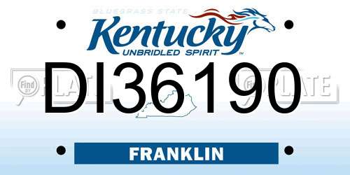 DI36190 Kentucky License Plate
