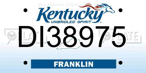 DI38975 Kentucky License Plate