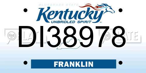 DI38978 Kentucky License Plate