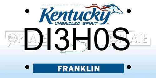 DI3H0S Kentucky License Plate