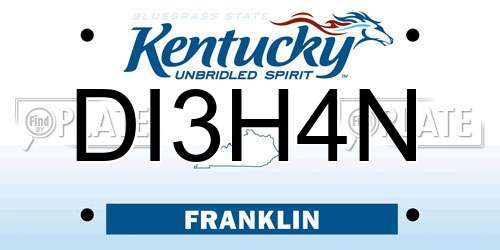 DI3H4N Kentucky License Plate