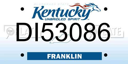 DI53086 Kentucky License Plate