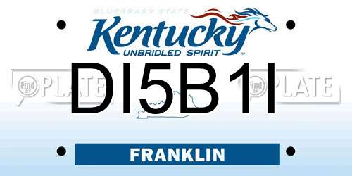 DI5B1I Kentucky License Plate