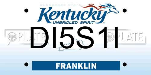 DI5S1I Kentucky License Plate