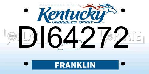 DI64272 Kentucky License Plate
