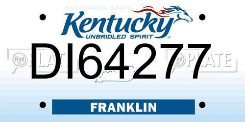 DI64277 Kentucky License Plate